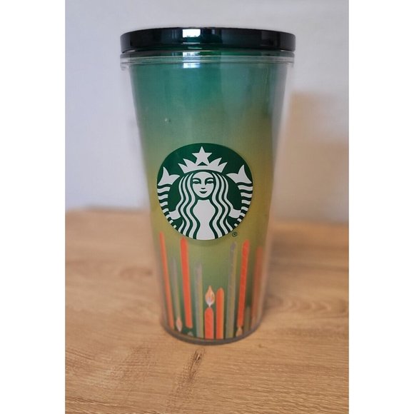 Starbucks Birthday 16oz It’s Your Day Cold Brew Tumbler GREEN & ORANGE  Coffee - Picture 1 of 4